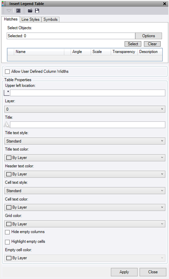 Insert Legend Table – TBCANZ